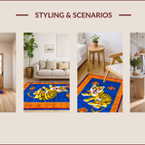 Ultra Soft Area Rug, Non Slip, Stain Resistant, Washable Area Rugs for Living Room, Bedroom, Hand Tufted Tiger Wool(Red)