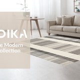 Ultra Soft Area Rug, Non Slip, Stain Resistant, Washable Area Rugs for Living Room, Bedroom, Eclectic Earthy Striped Aesthetic(Gray)