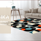 Ultra Soft Area Rug, Non Slip, Stain Resistant, Washable Area Rugs for Living Room, Bedroom, Elegant Black and White Design(Black)