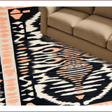 Ultra Soft Area Rug, Non Slip, Stain Resistant, Washable Area Rugs for Living Room, Bedroom, Sophisticated Charcoal Animal Motif(Black)