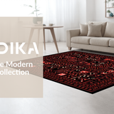 Ultra Soft Area Rug, Non Slip, Stain Resistant, Washable Area Rugs for Living Room, Bedroom, Unique Gaming-Inspired Graphic Layout(Black)