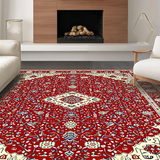 Ultra Soft Area Rug, Non Slip, Stain Resistant, Washable Area Rugs for Living Room, Bedroom, Vibrant Abstract Artful Composition(Red)