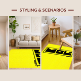 Ultra Soft Area Rug, Non Slip, Stain Resistant, Washable Area Rugs for Living Room, Bedroom, Chic Playful Phrase Aesthetic(Yellow)
