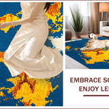 Ultra Soft Area Rug, Non Slip, Stain Resistant, Washable Area Rugs for Living Room, Bedroom, Earth from Space Round(Blue)