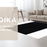 Ultra Soft Area Rug, Non Slip, Stain Resistant, Washable Area Rugs for Living Room, Bedroom, Contemporary Bow Rug - Unique Aesthetic Home Bathmat for Trendy Spaces(Black)