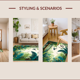 Ultra Soft Area Rug, Non Slip, Stain Resistant, Washable Area Rugs for Living Room, Bedroom, Earthy Neutral Jungle Aesthetic(Green)