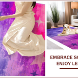 Ultra Soft Area Rug, Non Slip, Stain Resistant, Washable Area Rugs for Living Room, Bedroom, Chic Ombre Starburst Illusion(Purple)
