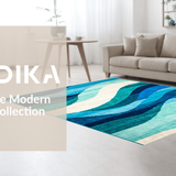 Elegant Plush Abstract Waves(Blue)