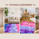 Ultra Soft Area Rug, Non Slip, Stain Resistant, Washable Area Rugs for Living Room, Bedroom, Charming Underwater Fantasy Decor(Pink)