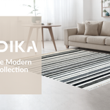 Ultra Soft Area Rug, Non Slip, Stain Resistant, Washable Area Rugs for Living Room, Bedroom, Stylish Striped Doormat Layering Rug, Non Slip(Black)