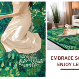 Ultra Soft Area Rug, Non Slip, Stain Resistant, Washable Area Rugs for Living Room, Bedroom, Whimsical Floral and Insect Fusion(Green)