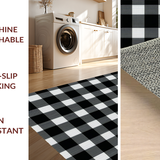 Ultra Soft Area Rug, Non Slip, Stain Resistant, Washable Area Rugs for Living Room, Bedroom, Sleek Neutral Lattice Visual Style(Black)