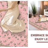 Ultra Soft Area Rug, Non Slip, Stain Resistant, Washable Area Rugs for Living Room, Bedroom, Elegant Soft Floral Composition(Pink)