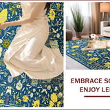 Ultra Soft Area Rug, Non Slip, Stain Resistant, Washable Area Rugs for Living Room, Bedroom, Charming Pastel Floral Arrangement(Blue)