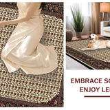 Ultra Soft Area Rug, Non Slip, Stain Resistant, Washable Area Rugs for Living Room, Bedroom, Lively Modern Floral Fusion(White)