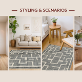 Ultra Soft Area Rug, Non Slip, Stain Resistant, Washable Area Rugs for Living Room, Bedroom, Minimalist Monochrome Outdoor Elegance(Gray)