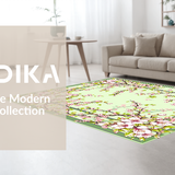 Ultra Soft Area Rug, Non Slip, Stain Resistant, Washable Area Rugs for Living Room, Bedroom, Serene Botanical Harmony Composition(Beige)