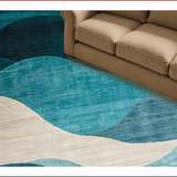 Ultra Soft Area Rug, Non Slip, Stain Resistant, Washable Area Rugs for Living Room, Bedroom, Stylish Minimalist Geometric Flair(Blue)