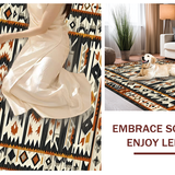 Ultra Soft Area Rug, Non Slip, Stain Resistant, Washable Area Rugs for Living Room, Bedroom, Striking Tribal Geometric Visual Appeal(Brown)