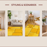 Ultra Soft Area Rug, Non Slip, Stain Resistant, Washable Area Rugs for Living Room, Bedroom, Abstract Geometric Meditation Space Soft Area Carpet(Yellow)