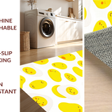 Ultra Soft Area Rug, Non Slip, Stain Resistant, Washable Area Rugs for Living Room, Bedroom, Bright Soft Curvilinear Shapes(Yellow)