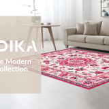 Ultra Soft Area Rug, Non Slip, Stain Resistant, Washable Area Rugs for Living Room, Bedroom, Modern Pastel Floral Fusion(White)
