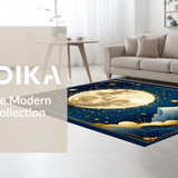 Ultra Soft Area Rug, Non Slip, Stain Resistant, Washable Area Rugs for Living Room, Bedroom, Vibrant Cosmic Swirl Aesthetic(Gold)