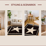 Ultra Soft Area Rug, Non Slip, Stain Resistant, Washable Area Rugs for Living Room, Bedroom, Elegant Earthy Textured Motif(Brown)