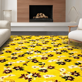 Ultra Soft Area Rug, Non Slip, Stain Resistant, Washable Area Rugs for Living Room, Bedroom, Lively Sunny Botanical Elegance(Yellow)