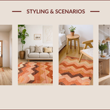 Ultra Soft Area Rug, Non Slip, Stain Resistant, Washable Area Rugs for Living Room, Bedroom, Contemporary Warm Color Palette(Brown)