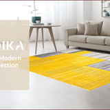 Ultra Soft Area Rug, Non Slip, Stain Resistant, Washable Area Rugs for Living Room, Bedroom, Elegant Contemporary Artful Design(Yellow)