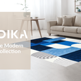 Ultra Soft Area Rug, Non Slip, Stain Resistant, Washable Area Rugs for Living Room, Bedroom, Elegant White Fuzzy Accents(Blue)