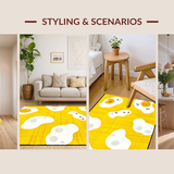 Ultra Soft Area Rug, Non Slip, Stain Resistant, Washable Area Rugs for Living Room, Bedroom, Adorable Egg-Inspired Visuals(Yellow)