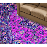 Ultra Soft Area Rug, Non Slip, Stain Resistant, Washable Area Rugs for Living Room, Bedroom, Vintage Floral Lattice Arrangement(Pink)