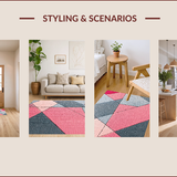 Ultra Soft Area Rug, Non Slip, Stain Resistant, Washable Area Rugs for Living Room, Bedroom, Abstract Washable Bedroom Luxury Area Rug(Pink)