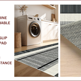 Ultra Soft Area Rug, Non Slip, Stain Resistant, Washable Area Rugs for Living Room, Bedroom, Chic Monochrome Diamond Motif(Gray)