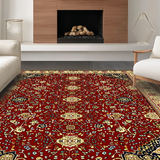 Ultra Soft Area Rug, Non Slip, Stain Resistant, Washable Area Rugs for Living Room, Bedroom, Striking Bold Trellis Composition(Red)