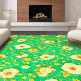 Ultra Soft Area Rug, Non Slip, Stain Resistant, Washable Area Rugs for Living Room, Bedroom, Lively Nature-Inspired Modern Look(Green)