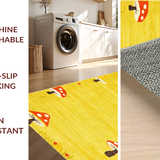 Ultra Soft Area Rug, Non Slip, Stain Resistant, Washable Area Rugs for Living Room, Bedroom, Delightful Cheerful Aesthetic Vibe(Yellow)