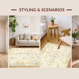 Ultra Soft Area Rug, Non Slip, Stain Resistant, Washable Area Rugs for Living Room, Bedroom, Classic Soft Color Medallion Theme(Gold)