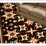 Ultra Soft Area Rug, Non Slip, Stain Resistant, Washable Area Rugs for Living Room, Bedroom, Western Vintage Star Runner(Black)