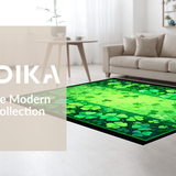 Ultra Soft Area Rug, Non Slip, Stain Resistant, Washable Area Rugs for Living Room, Bedroom, Cozy White and Green Palette(Green)