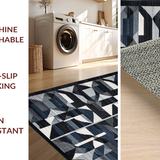 Ultra Soft Area Rug, Non Slip, Stain Resistant, Washable Area Rugs for Living Room, Bedroom, Luxurious Subtle Ogee Design(Gray)