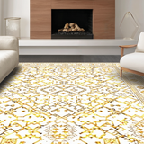 Ultra Soft Area Rug, Non Slip, Stain Resistant, Washable Area Rugs for Living Room, Bedroom, Lush Textured Lattice Arrangement(Gold)