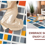 Ultra Soft Area Rug, Non Slip, Stain Resistant, Washable Area Rugs for Living Room, Bedroom, Interactive White Geometric Motif(Gray)