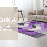 Ultra Soft Area Rug, Non Slip, Stain Resistant, Washable Area Rugs for Living Room, Bedroom, Contemporary Abstract Purple Palette(Purple)