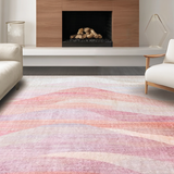 Ultra Soft Area Rug, Non Slip, Stain Resistant, Washable Area Rugs for Living Room, Bedroom, Coquette Bow Accent Rug with Graceful Contour Lines and Art Deco Detailing(Pink)