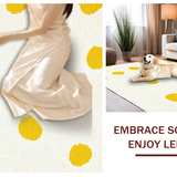 Ultra Soft Area Rug, Non Slip, Stain Resistant, Washable Area Rugs for Living Room, Bedroom, Cheerful Contemporary Egg Pattern(Yellow)
