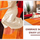 Ultra Soft Area Rug, Non Slip, Stain Resistant, Washable Area Rugs for Living Room, Bedroom, Dynamic Abstract Shape Fusion(Red)