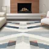 Ultra Soft Area Rug, Non Slip, Stain Resistant, Washable Area Rugs for Living Room, Bedroom, Sleek Minimalist Gray Shag Pattern(Beige)